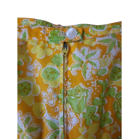 The Lilly Vintage 1960s Lilly Pulitzer Twee High-Rise Shorts Orange Floral Pool - Picture 5 of 8